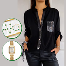 Camisa Casual Glimmer + BRINDES: Relógio Premium e Semijoias 3 Peças Trevo