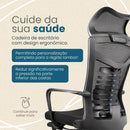 Cadeira de Escritório Ergonômica Encosto em Tela F00898