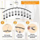 Cabide com 10 Prendedores Aço Inox FitClips - Black Friday de Páscoa 50% OFF + Frete Grátis