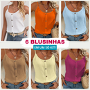Kit Promocional de 6 Blusinhas Femininas – Elegantes, Leves e Versáteis